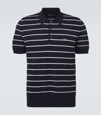 Prada Striped cotton polo shirt