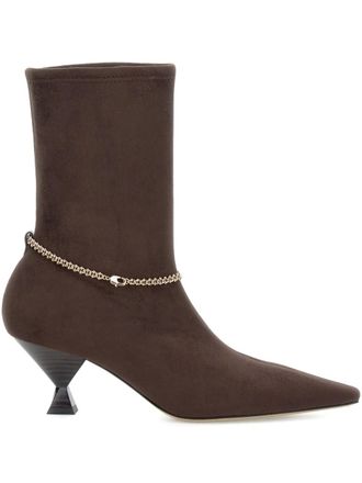 MARIA LUCA Stivali a punta con decorazione a catena - Marrone
