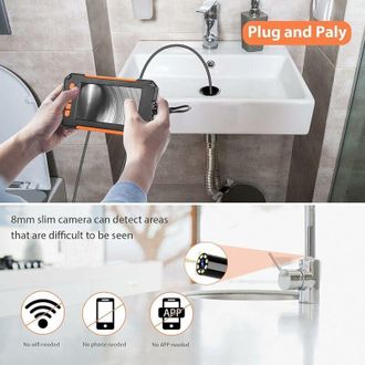 OEM Endoscopio De Alta Precisi&oacute;n 1080p Para Inspecci&oacute;n De Tuber&iacute;as, Pantalla Lcd De 4,3 Pulgadas, Cable Semirr&iacute;gido De 10 M, Resistente Al Agua Ip67, Visi