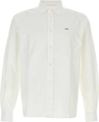 Prada White Oxford Solid Shirt