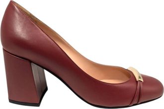 Bally Womens Trinity Ball Leather Pumps In Red