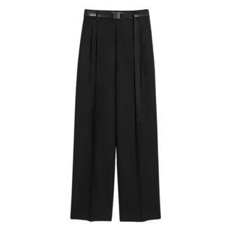 Max Mara Wide Trousers, female, Black, Size: 2XS Max Mara Studio Trousers Black