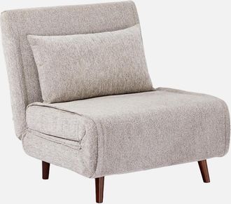 Sweeek Sill&oacute;n Cama Convertible De Chenilla Con Patas De Madera