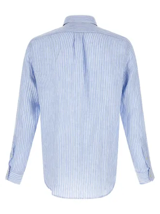 Polo Ralph Lauren Striped Linen Shirt - Light Blue