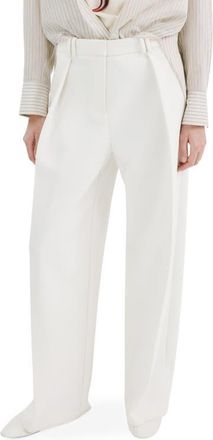 Mango Pleated Wide Leg Pants in White at Nordstrom, Size 6