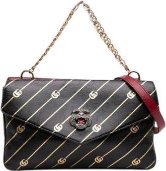 Gucci Pre-owned Double Thiara Schoudertas - Dames - Vintage Schoudertas - Zwart - ONE Size - Leer - Vintage