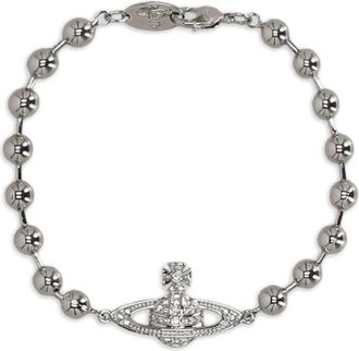 Vivienne Westwood Accessoires, Dames, Wit, ONE Size, Nylon, Thames Mini Bas Relief Armband