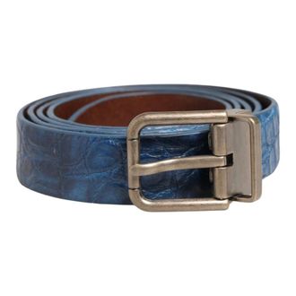 Dolce & Gabbana Leather Belt - male - Dolce & Gabbana - Belts - Blue - ONE SIZE - Accessories