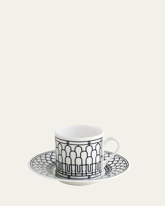 Herm&egrave;s H Deco Coffee Cup and Saucer, 3 oz