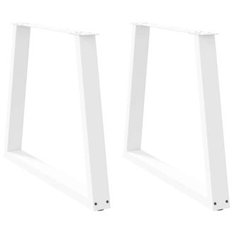 Berkfield Home Dining Table Legs V-Shape 2 pcs White 70x(72-73.3) cm Steel
