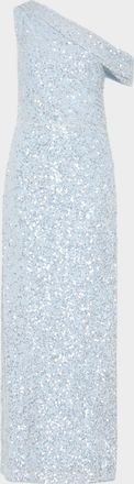 Milly Stevie One-Shoulder Sequin Maxi Dress