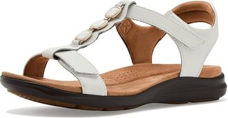 Clarks Kitly Gem Womens Sandals White Leather : 8.5 B - Medium