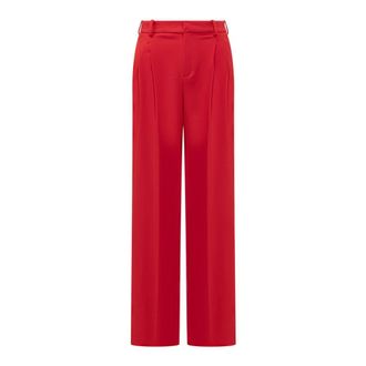 Elisabetta Franchi Wide Trousers, female, Red, Size: XS Straight Trousers