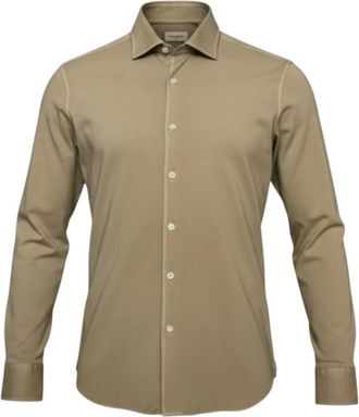 Sonrisa Das ideale Jersey Hemd - Heren - Casual Overhemden - Beige - XL - Katoen - Overhemden