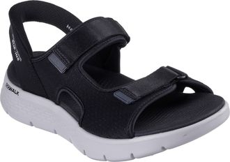 Skechers Sandale SKECHERS GO WALK FLEX SANDAL-EASY ENTRY, Herren, Gr. 41, schwarz (schwarz, grau), Textil, Schuhe Sandale, Sommerschuh, Sandalette, Slip-In mit