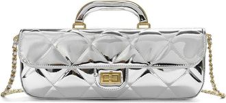 Tiffany & Fred Metallic Quilted Leather Top Handle Clutch