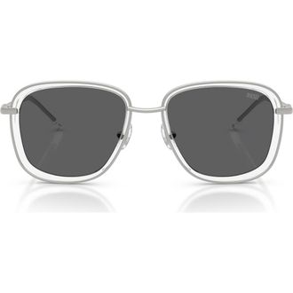 Diesel DL1017 52mm Square Sunglasses in Matte Silver /Solid Grey at Nordstrom