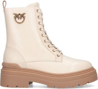 Pinko Ankle-High Leather Boots With Gold Hardware Detail