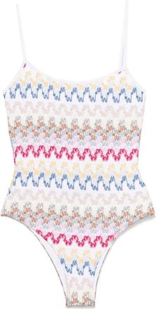 Missoni open-knit swimsuit - women - Metallised Fibres/Viscose/Polyamide/Elastane - 40 - White