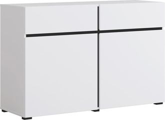 Petits Meubles Aparador 2 puertas 2 cajones estratificado Blanco