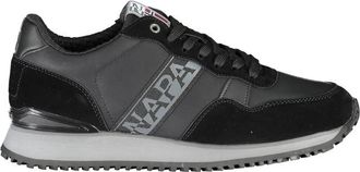 Napapijri Zwarte Contrastvetersneakers - Heren - Sneakers - Zwart - 41 EU - Polyester - Schoenen