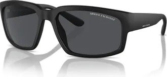 A|X Armani Exchange Polarized Grey Rectangular Mens Sunglasses AX4142SU 807887 61