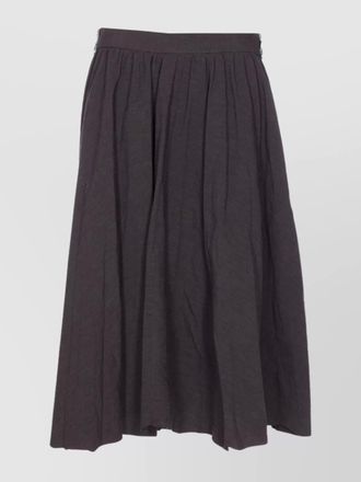 Balenciaga denim two-tone hybrid pleated midi skirt