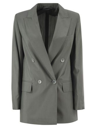 Max Mara Mxmalbata Zweireihiger Blazer aus Wolle und Seide