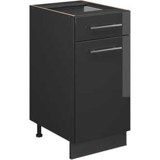 Vicco Mueble Bajo De Cocina Fame-line, Antracita Alto Brillo, 40 Cm, Et Antracita, Vicco