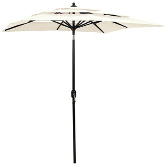 Berkfield Home 3-Tier Parasol with Aluminium Pole Sand 2x2 m in Beige