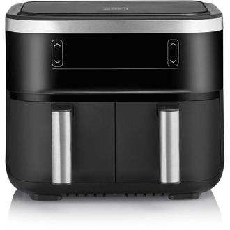 Severin Fr 2453 Doble 3,25 L Independiente 2850 W Freidora De Aire Caliente Negro, Plata - Severin