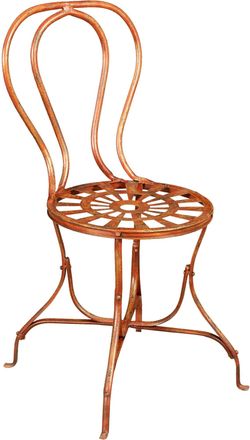 Biscottini International Silla De Forja 91x50x45 Cm Sillas De Asiento Redondo Sillas Antiguas De Hierro Sillas Vintage De Jard&iacute;n Y Terraza Exterior