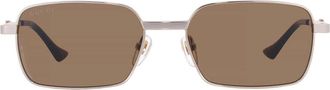 Gucci Brown Rectangular Mens Sunglasses GG1495S 002 56
