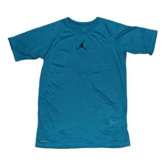 Air Jordan Mens Air Jordan Training Quick Dry Solid Color Logo Casual Short Sleeve Green T-Shirt 866591-467