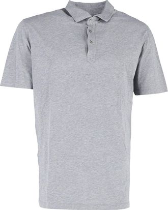 Brunello Cucinelli Short Sleeve Polo Shirt in Grey Cotton
