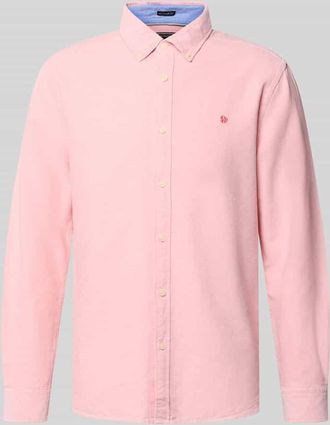 Superdry Regular Fit Freizeithemd mit Logo-Stitching in Hellrosa, Gr&ouml;&szlig;e XXXL