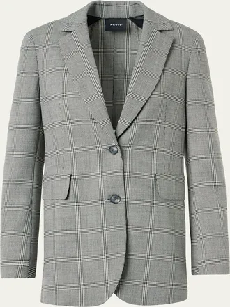 Akris Alvina Prince Of Wales Single-Breasted Jacket