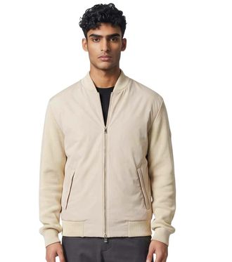 HUGO BOSS Beige Mock Collar Jacket