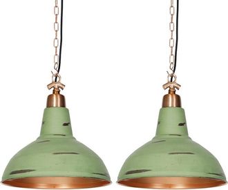 QAZQA Retro/vintage Conjunto De 2 L&aacute;mparas Colgantes Vintage Cobre - Goliath Grande Acero Redonda Adecuado Para Led Max. 2 X 40 Watt - Qazqa