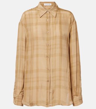 Frankie Shop Camisa Peri de sarga a cuadros
