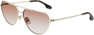 Victoria Beckham Sunglasses, female, Yellow, Size: ONE SIZE Metal Frame Aviator Sunglasses