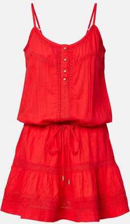 Melissa Odabash Kelly crochet-trimmed cotton minidress