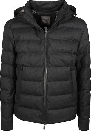 Herno Quilted Hooded Wool-Blend Down Jacket