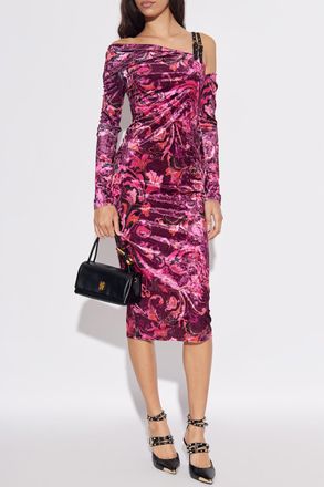 Versace Jeans Couture Dress With Pattern, Womens, Pink