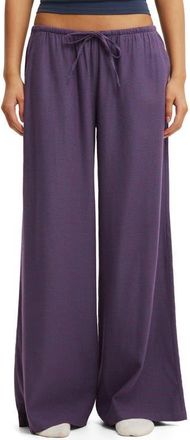 Cotton On Womens Cloud Soft Wide Leg Flannel Pant in Minnie Micro Check Steely at Nordstrom, Size Medium
