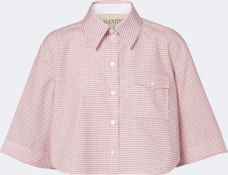 Valentino Camisa cropped de algod&oacute;n a cuadros vichy