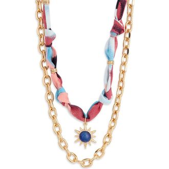 Leith 2-Pack Assorted Necklaces in Blue Multi- Gold at Nordstrom Rack