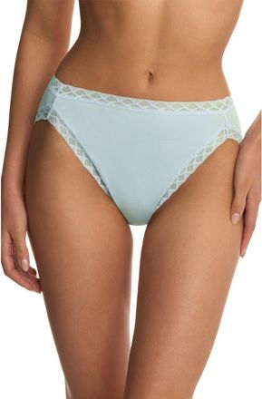 Natori Bliss Cotton French Cut Briefs in Sky Green at Nordstrom, Size Xx-Large