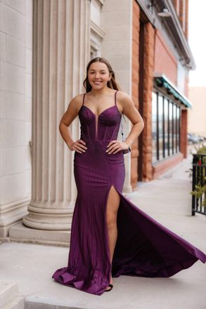 Sherri Hill Womens Prom Dress In Purple
