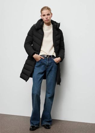 Mango Anorak midi trapuntato cappuccio nero - Donna - XXS - MANGO